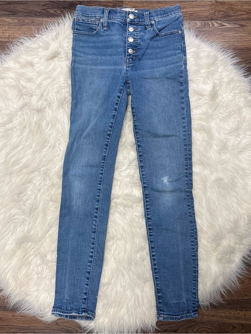 Madewell 9” Mid-Rise Skinny Jeans with Button Details size 25